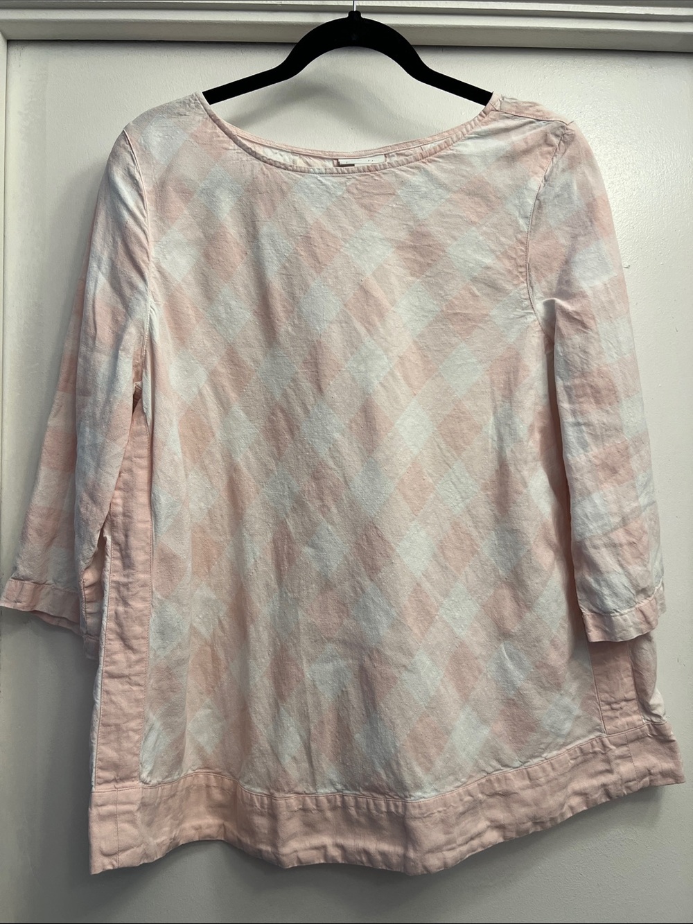 J. Jill Pink White 100% Linen Top Size Large